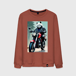 Свитшот хлопковый мужской Panda - cool biker, цвет: кирпичный