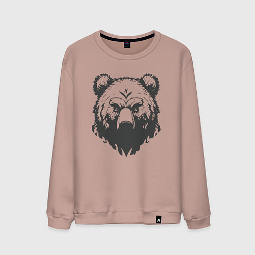 Мужской свитшот Бурый медведь / Пыльно-розовый – фото 1