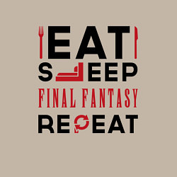 Свитшот хлопковый мужской Надпись: eat sleep Final Fantasy repeat, цвет: миндальный — фото 2