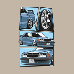 Свитшот хлопковый мужской Mercedes-Benz 190E V1, цвет: миндальный — фото 2