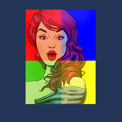 Мужской свитшот Ретро девушка / Тёмно-синий – фото 3