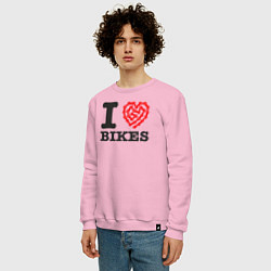 Свитшот хлопковый мужской Я люблю велосипеды, цвет: светло-розовый — фото 2
