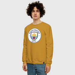 Свитшот хлопковый мужской Manchester City FC, цвет: горчичный — фото 2