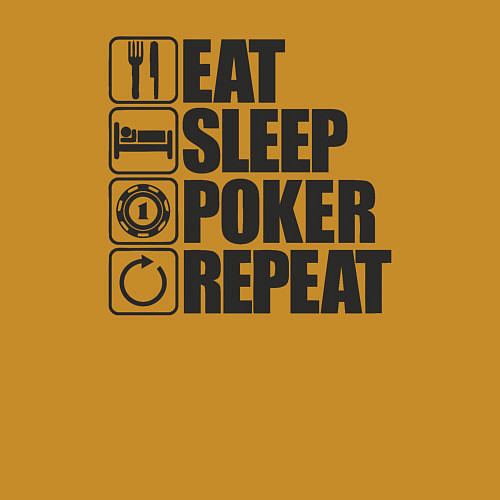 Мужской свитшот Eat, sleep, poker, repeat / Горчичный – фото 3