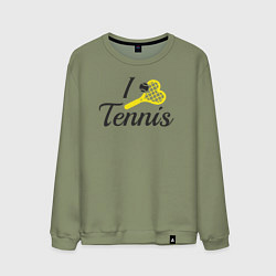 Свитшот хлопковый мужской Love tennis, цвет: авокадо