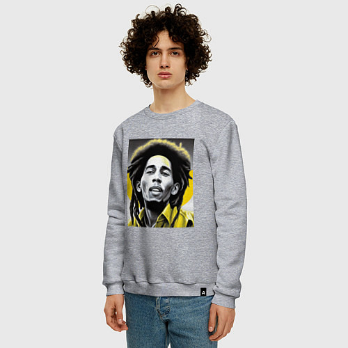 Мужской свитшот Bob Marley Digital Art / Меланж – фото 3