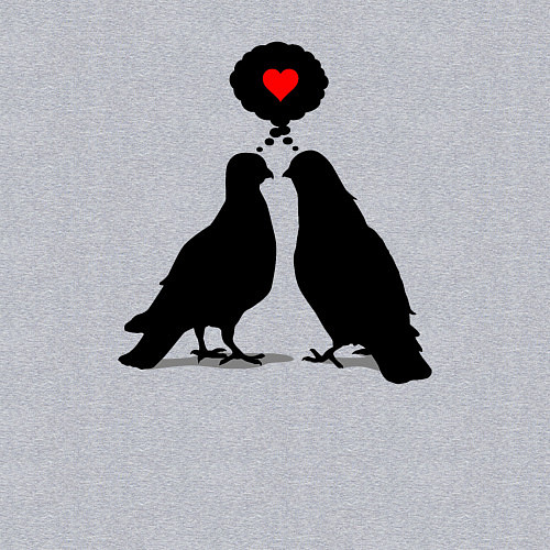 Мужской свитшот Birds love / Меланж – фото 3