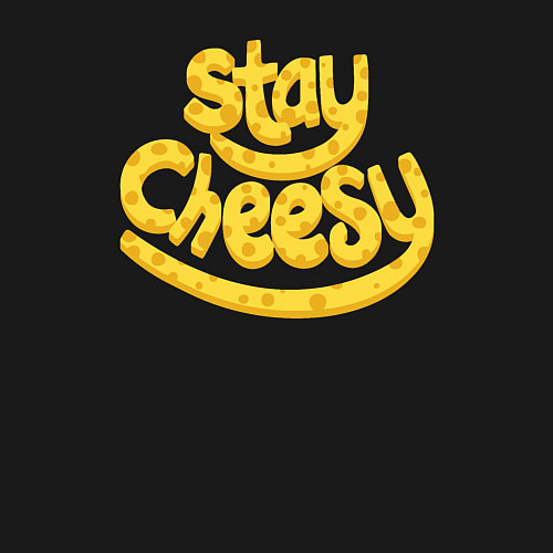 Мужской свитшот Stay cheesy / Черный – фото 3