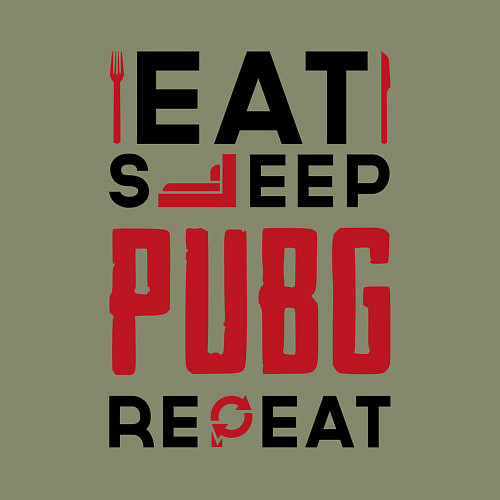 Мужской свитшот Надпись: eat sleep PUBG repeat / Авокадо – фото 3