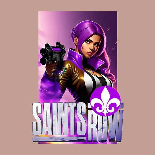 Мужской свитшот Saints Row - shooter - fantasy character / Пыльно-розовый – фото 3