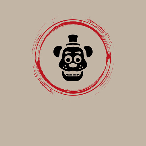 Мужской свитшот Символ FNAF и красная краска вокруг / Миндальный – фото 3