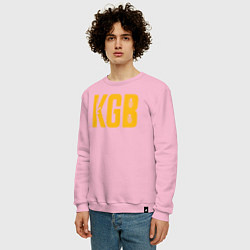Свитшот хлопковый мужской KGB, цвет: светло-розовый — фото 2
