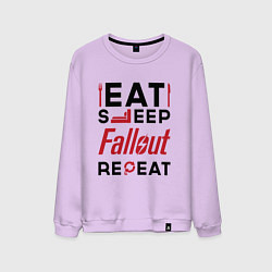 Мужской свитшот Надпись: eat sleep Fallout repeat