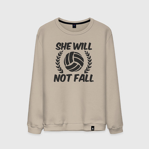 Мужской свитшот She will not fall / Миндальный – фото 1