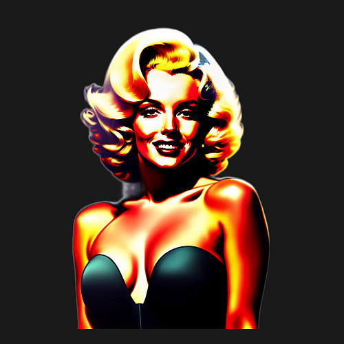 Мужской свитшот Голова Мерлин Монро / Черный – фото 3