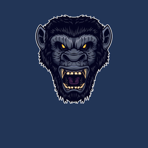 Мужской свитшот Синий разгневанный обезьян / Тёмно-синий – фото 3