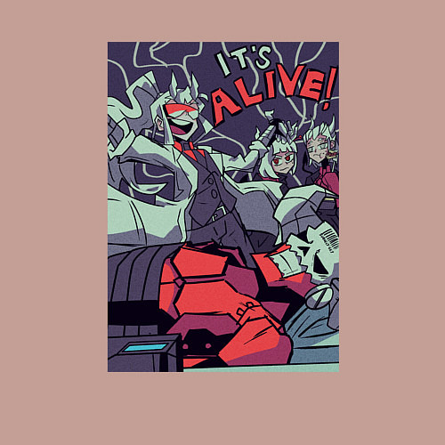 Мужской свитшот Its alive - Helltaker / Пыльно-розовый – фото 3