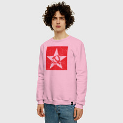 Свитшот хлопковый мужской Star USSR, цвет: светло-розовый — фото 2