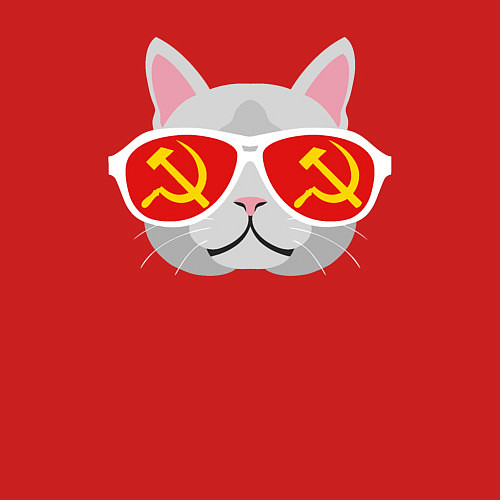 Мужской свитшот Котик СССР / Красный – фото 3