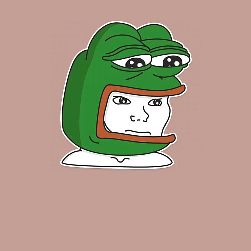 Мужской свитшот Лягушонок Пепе - это вояк / Пыльно-розовый – фото 3