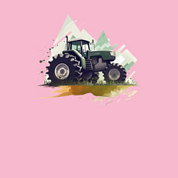 Свитшот хлопковый мужской Farming Simulator - Tractor and mountains, цвет: светло-розовый — фото 2