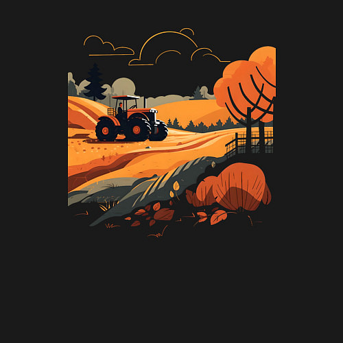 Мужской свитшот Farming Simulator - Осень / Черный – фото 3