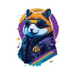 Свитшот хлопковый мужской Крипто хомяк, цвет: белый — фото 2