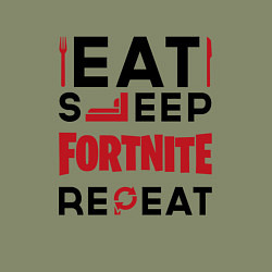 Свитшот хлопковый мужской Надпись: eat sleep Fortnite repeat, цвет: авокадо — фото 2