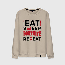 Мужской свитшот Надпись: eat sleep Fortnite repeat