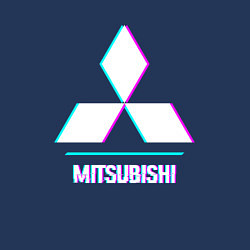 Свитшот хлопковый мужской Значок Mitsubishi в стиле glitch, цвет: тёмно-синий — фото 2