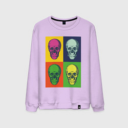 Свитшот хлопковый мужской Psychedelic skulls, цвет: лаванда