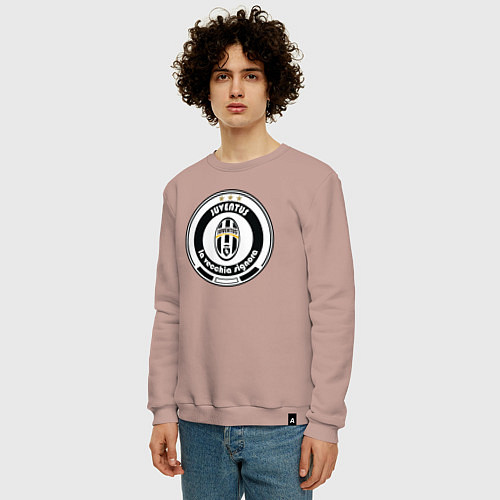 Мужской свитшот Juventus club / Пыльно-розовый – фото 3