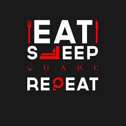 Свитшот хлопковый мужской Надпись eat sleep Quake repeat, цвет: черный — фото 2
