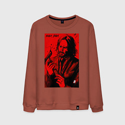 Свитшот хлопковый мужской John Wick Baba Yaga art, цвет: кирпичный