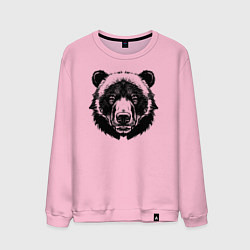 Свитшот хлопковый мужской Чернильный медведь, цвет: светло-розовый