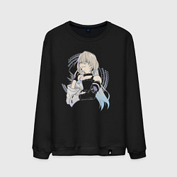 Свитшот хлопковый мужской Honkai Serval, цвет: черный