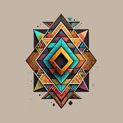 Свитшот хлопковый мужской Этнический ромб, цвет: миндальный — фото 2