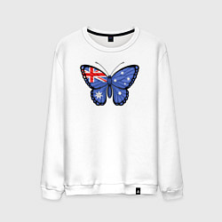 Свитшот хлопковый мужской Австралия бабочка, цвет: белый