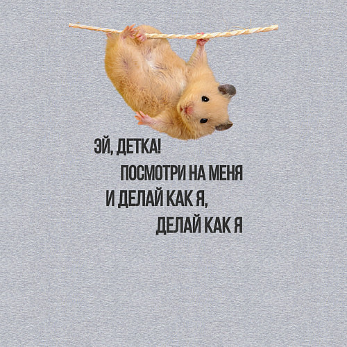 Мужской свитшот Хомяк на канате / Меланж – фото 3