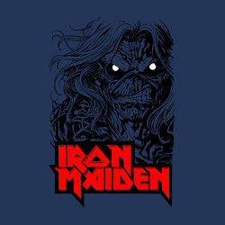 Свитшот хлопковый мужской Iron Maiden eyes, цвет: тёмно-синий — фото 2