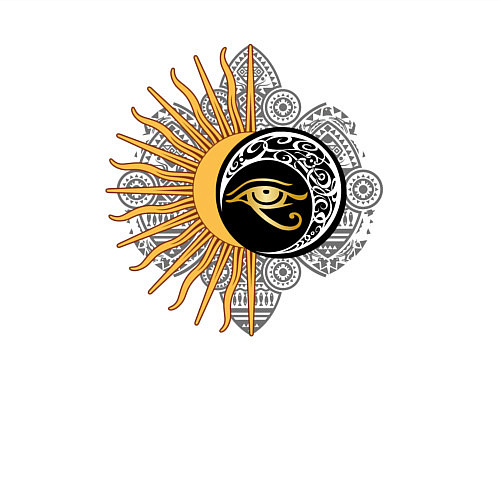 Мужской свитшот С солнцем и луной / Белый – фото 3