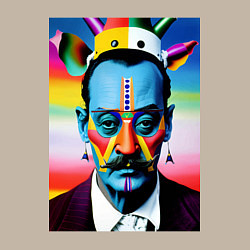 Свитшот хлопковый мужской Salvador Dali - pop art - neural network, цвет: миндальный — фото 2