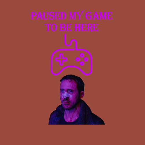 Мужской свитшот Paused my game to be here / Кирпичный – фото 3