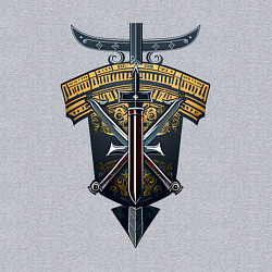 Свитшот хлопковый мужской Рыцарские щит и меч, цвет: меланж — фото 2