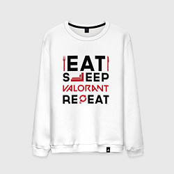 Мужской свитшот Надпись: eat sleep Valorant repeat