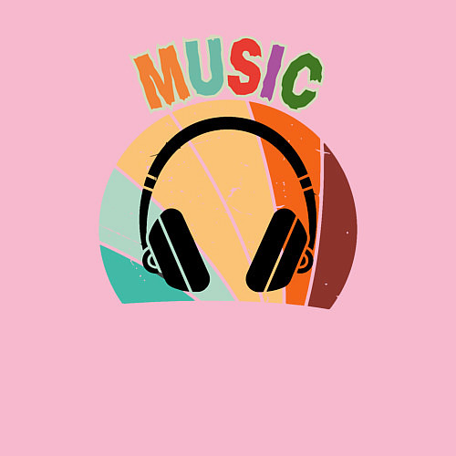 Мужской свитшот Music phones / Светло-розовый – фото 3