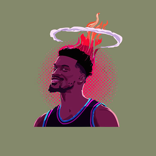 Мужской свитшот Jimmy Butler on fire / Авокадо – фото 3