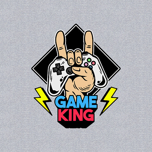 Мужской свитшот Король игры / Меланж – фото 3