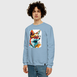 Свитшот хлопковый мужской Wise Fox, цвет: мягкое небо — фото 2