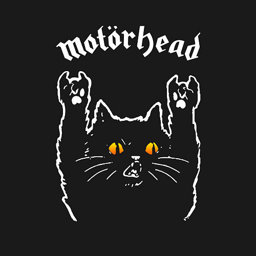 Мужской свитшот Motorhead rock cat / Черный – фото 3